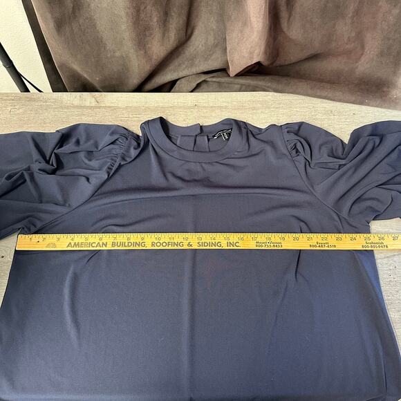 Universal Standard Crepe Jersey Capelet Blouse Blue M/2X - Picture 8 of 10